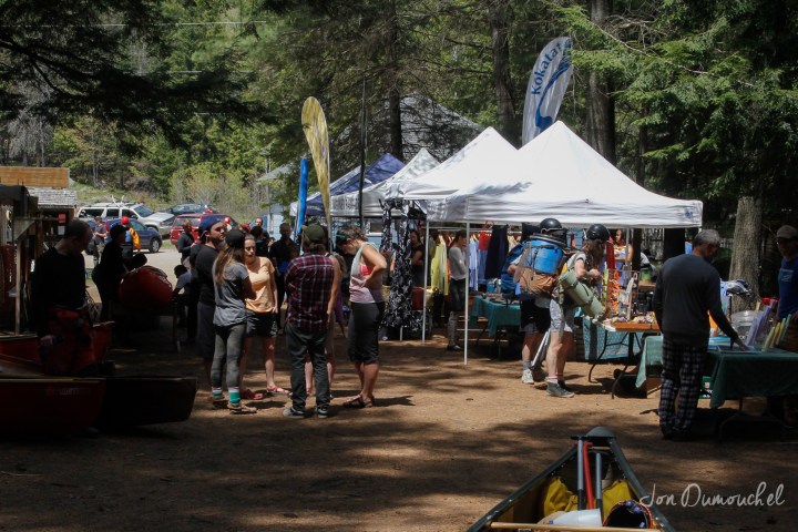 a group of people standing in front of a crowd