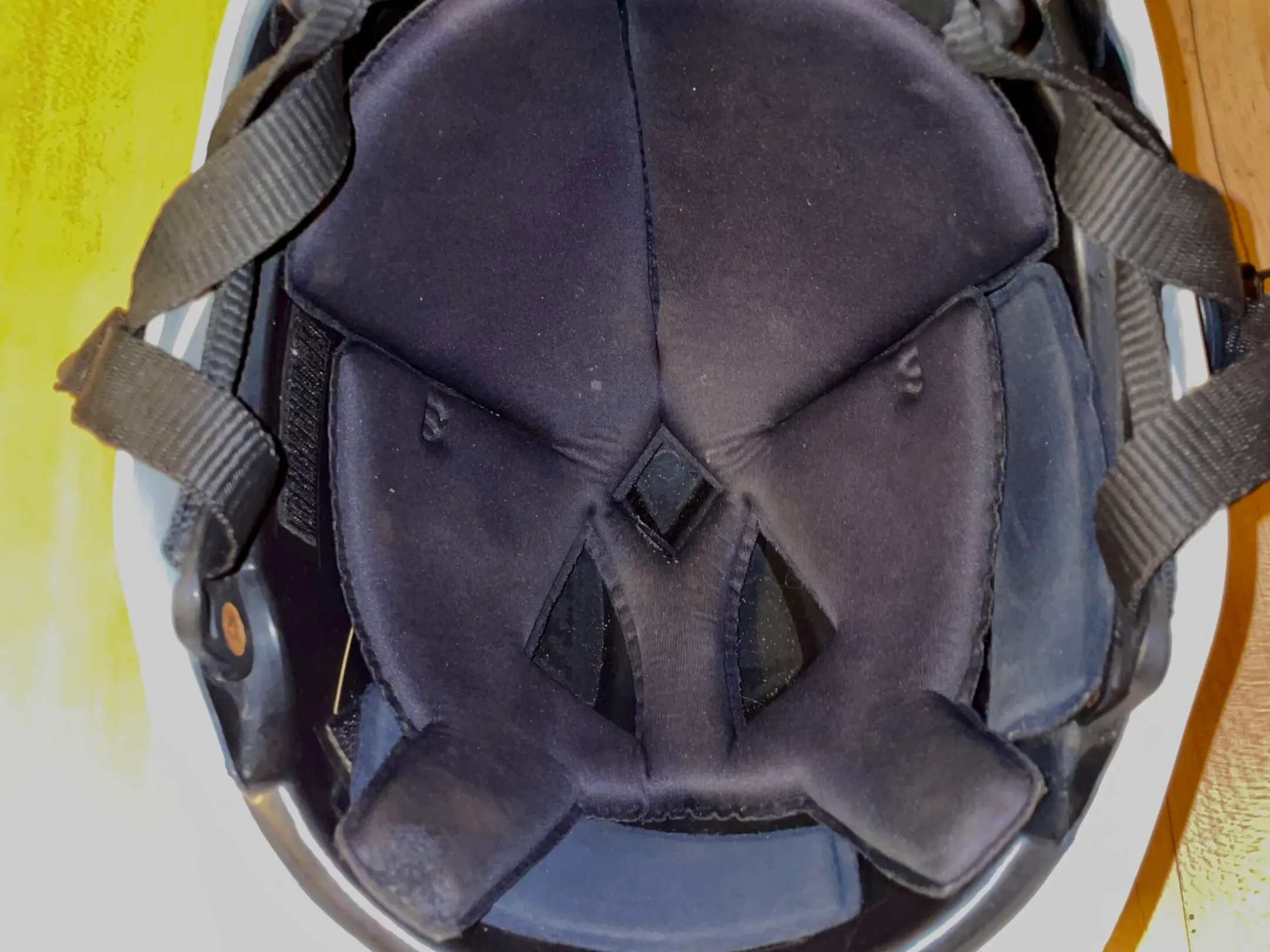 a close up of a helmet