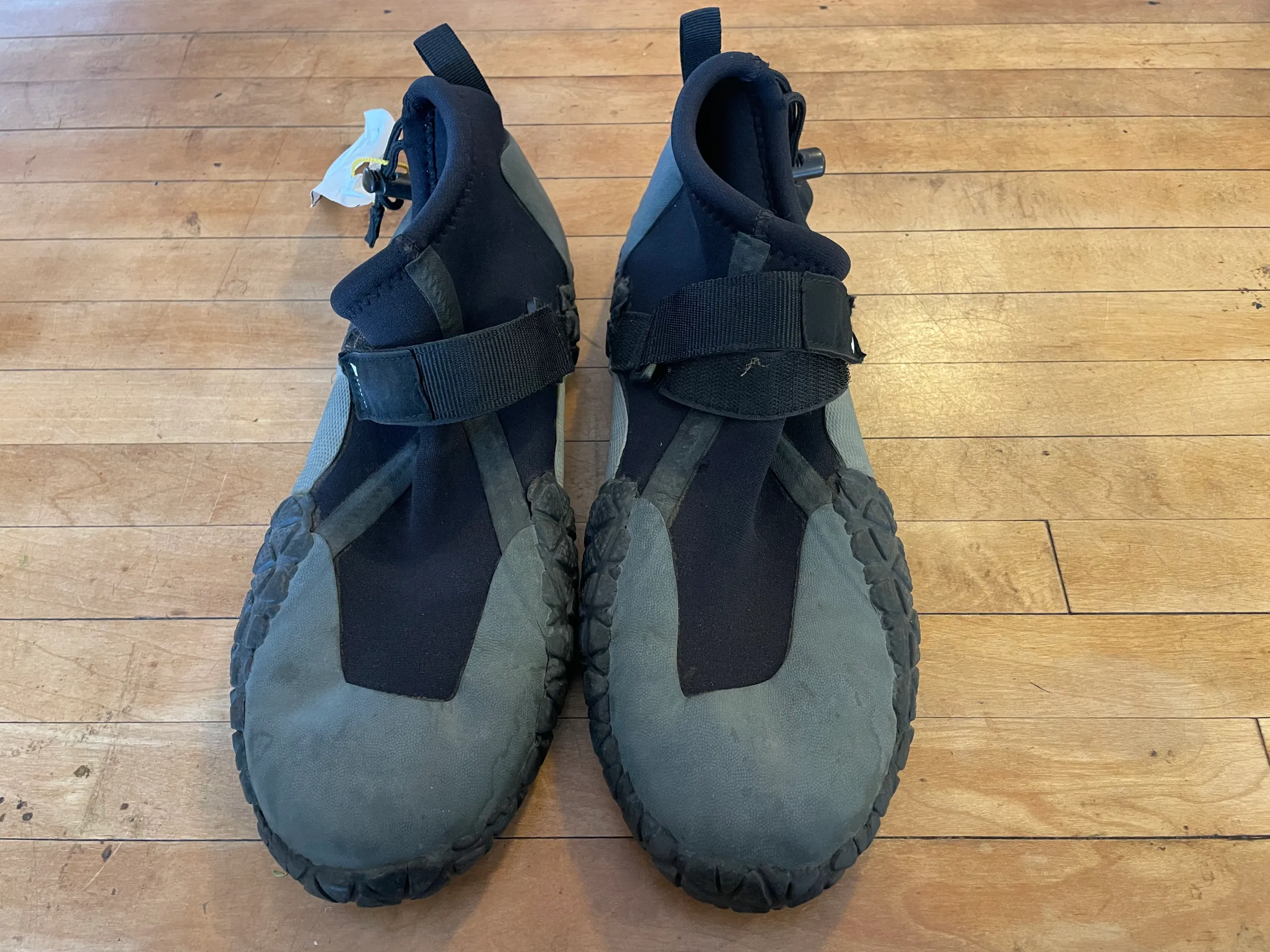 a pair of blue shoes